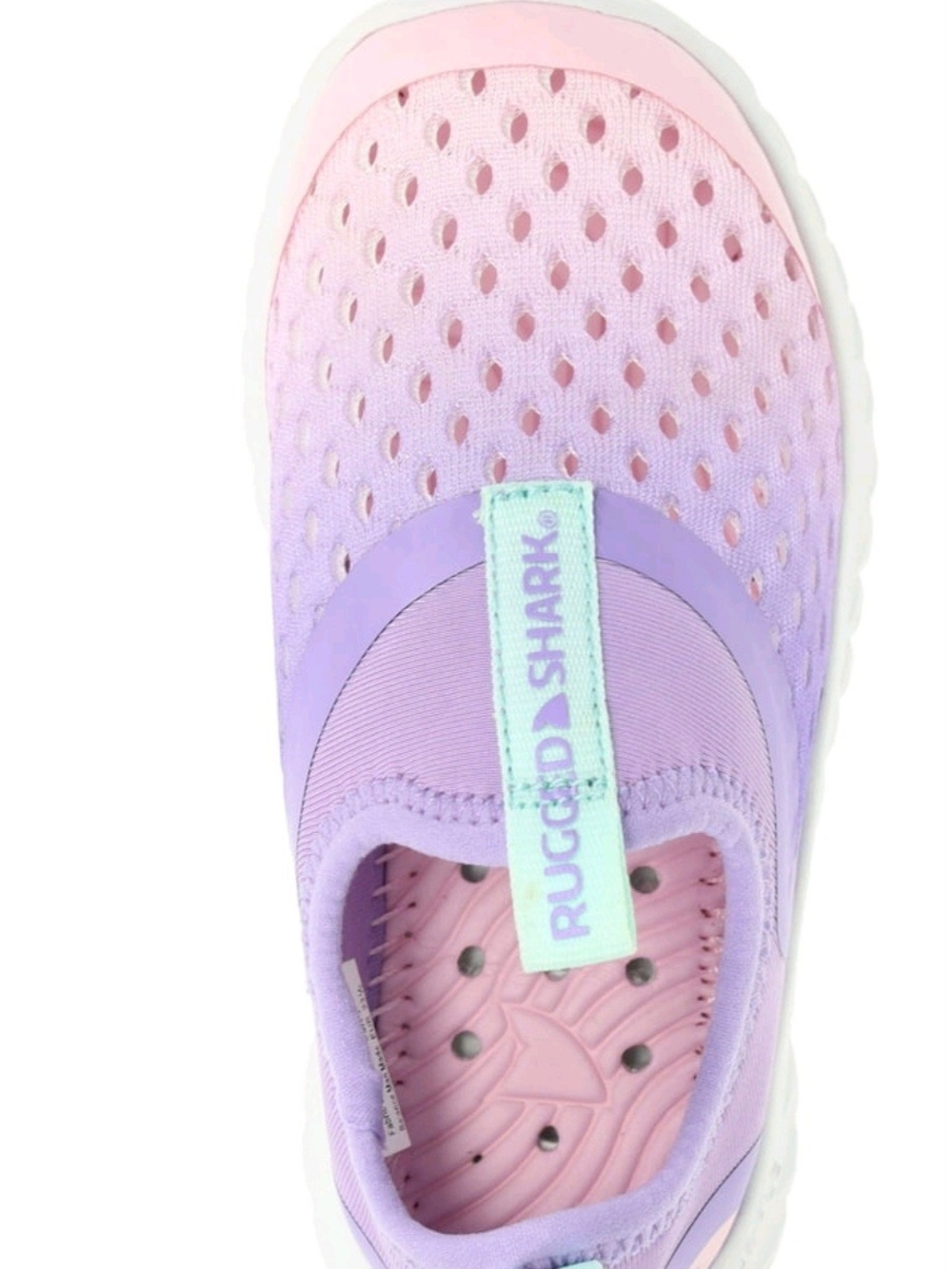 Rugged Shark Kids' Pink Purple Slip-On Water Shoe Size 2